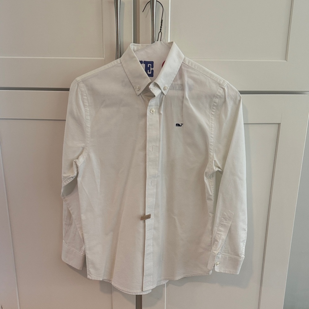Vineyard Vines Kids White Button-Down Shirt 8 to 10 boys long sleeve